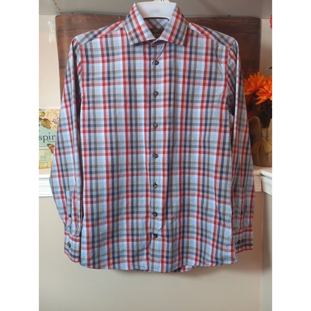 Versace 19v69 Mens Long Sleeve Button‎ Down abbigliamento sportivo Shirt 15 1/2